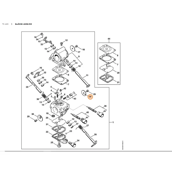 STIHL  Przysłona głównej przepustnicy 4238 121 3300